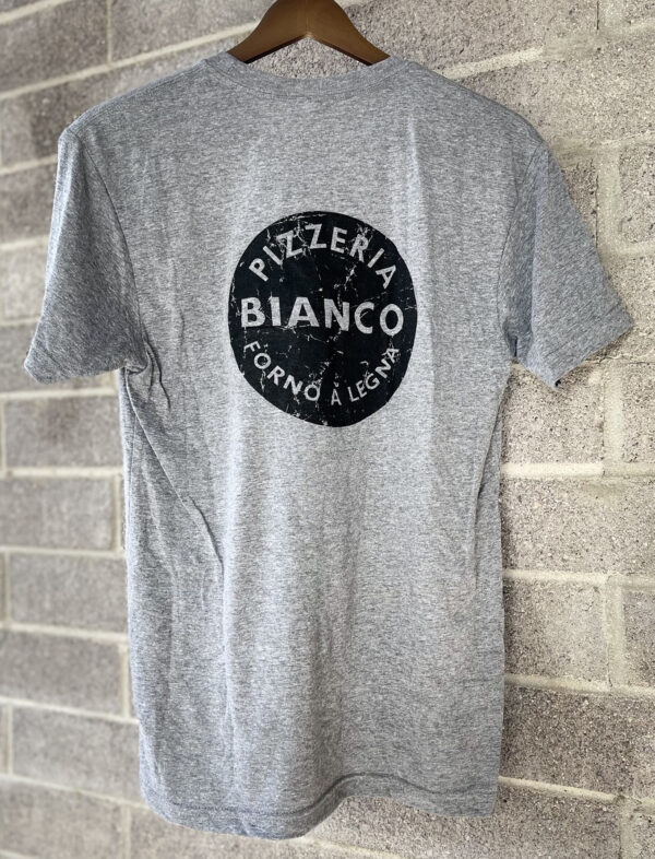 Classic Pizzeria Bianco T-Shirt (Heather with Black Circle Logo) - Back